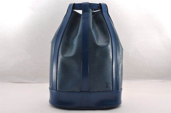 Authentic Louis Vuitton Epi Randonnee PM Shoulder Bag Blue M52355 LV 3331I