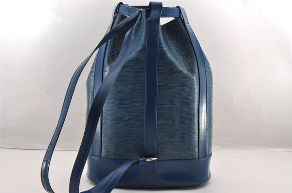 Authentic Louis Vuitton Epi Randonnee PM Shoulder Bag Blue M52355 LV 3331I