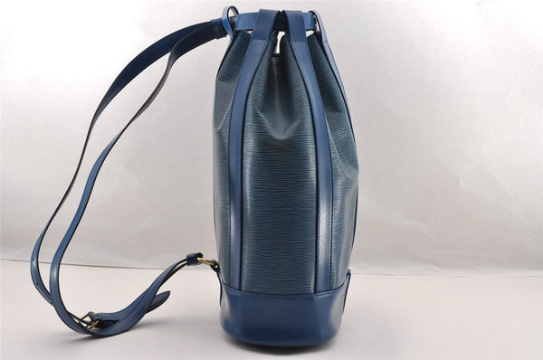 Authentic Louis Vuitton Epi Randonnee PM Shoulder Bag Blue M52355 LV 3331I