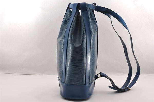 Authentic Louis Vuitton Epi Randonnee PM Shoulder Bag Blue M52355 LV 3331I