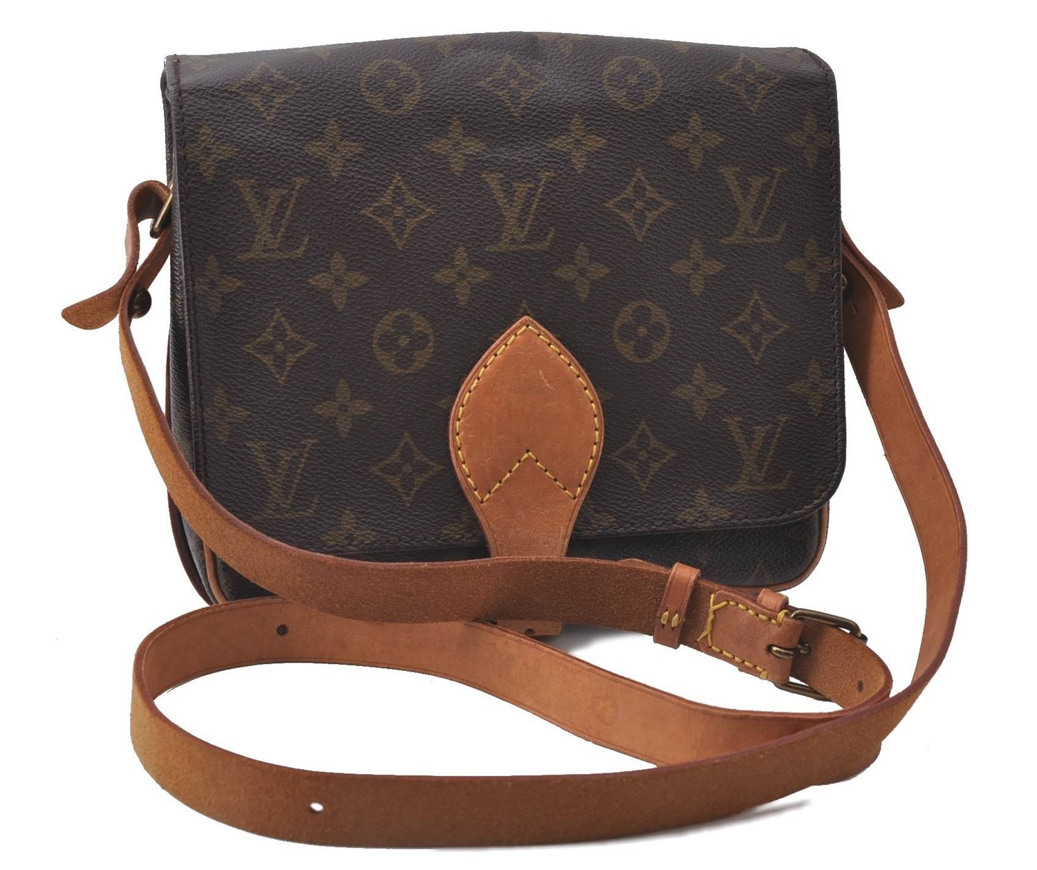 Auth Louis Vuitton Monogram Cartouchiere MM Shoulder Cross Bag M51253 LV 3332D
