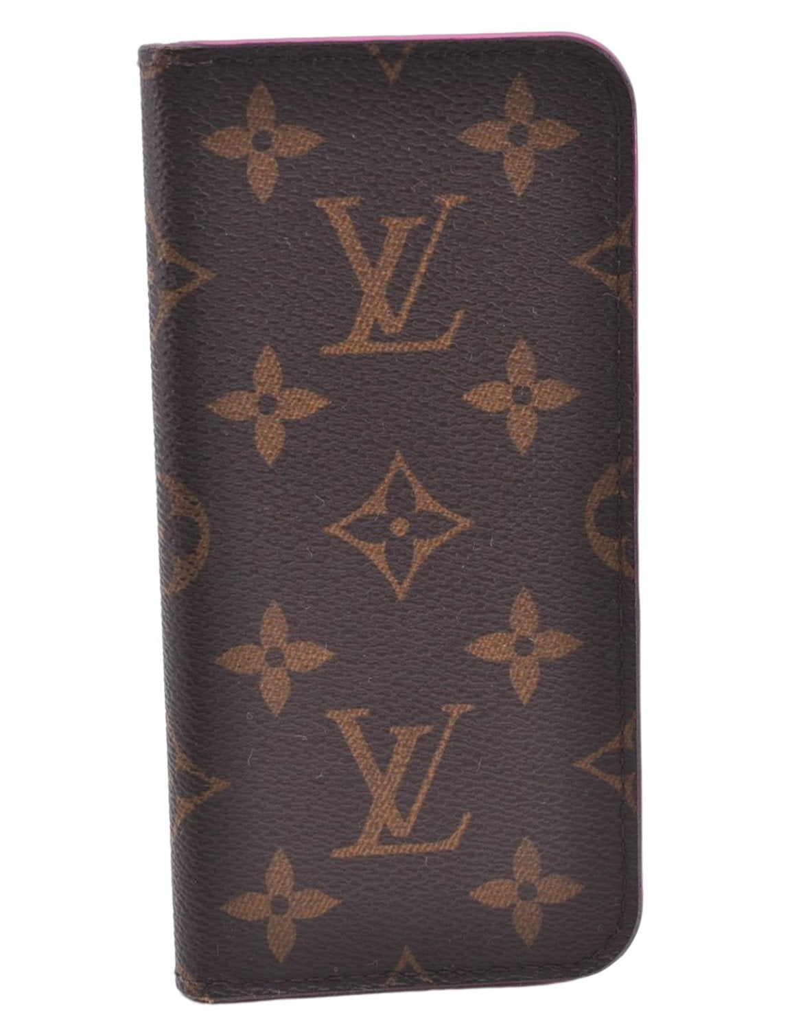 Authentic Louis Vuitton Monogram Folio Iphone X Xs Case Pink M63444 LV 3332E