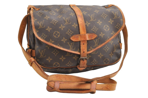 Authentic Louis Vuitton Monogram Saumur 30 Shoulder Cross Bag M42256 LV 3333I