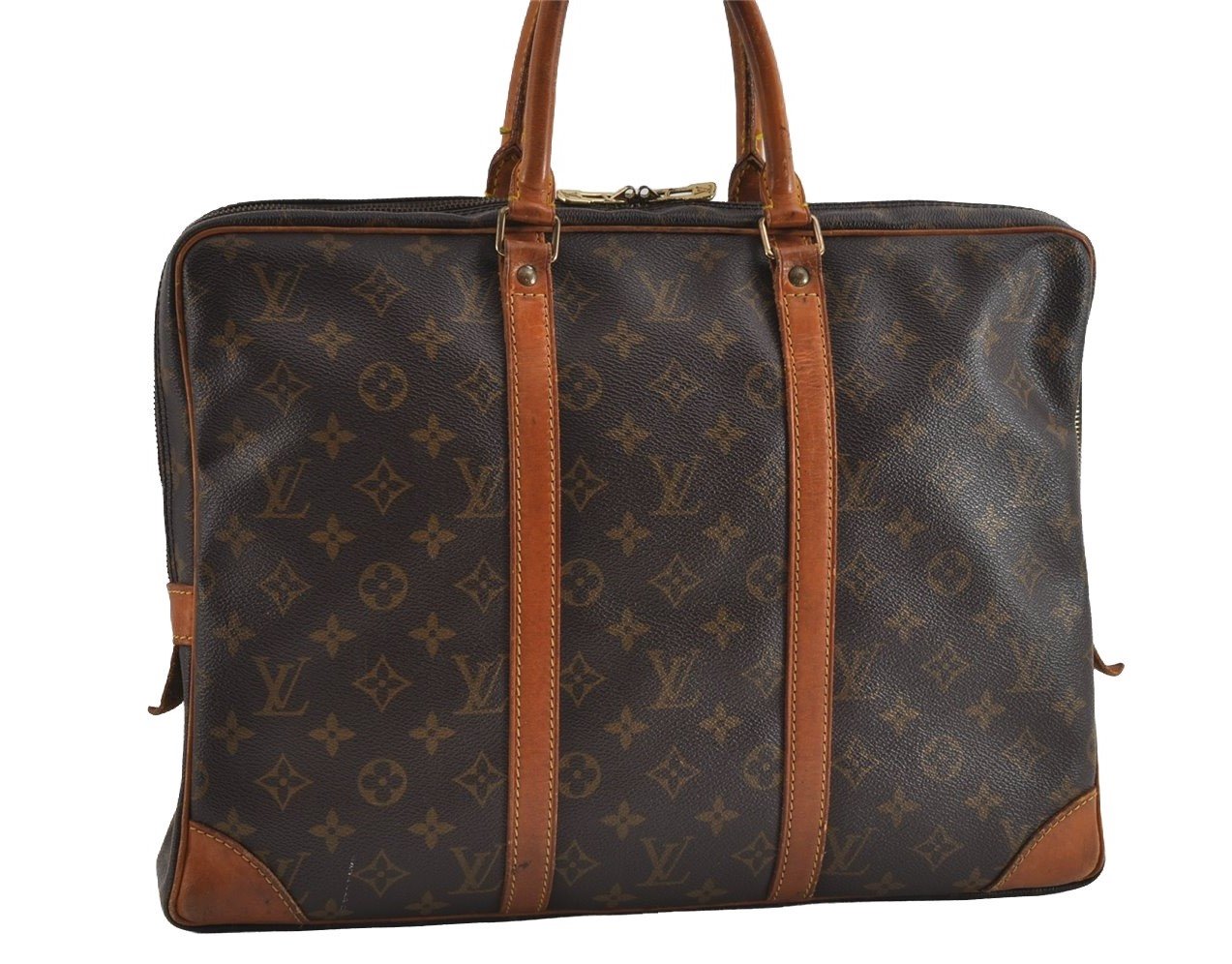 Authentic Louis Vuitton Monogram Porte Documents Voyage M53361 Briefcase 3334I