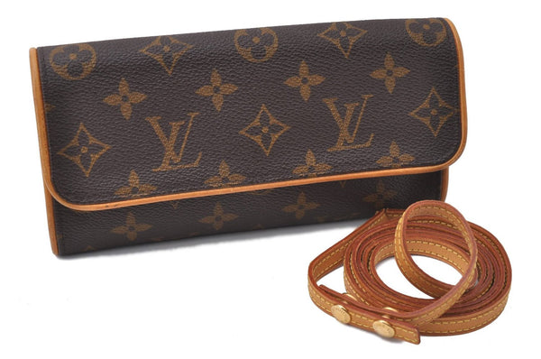 Auth Louis Vuitton Monogram Pochette Twin PM Shoulder Bag M51854 LV Junk 3335D
