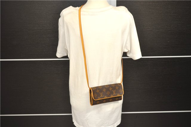 Auth Louis Vuitton Monogram Pochette Twin PM Shoulder Bag M51854 LV Junk 3335D