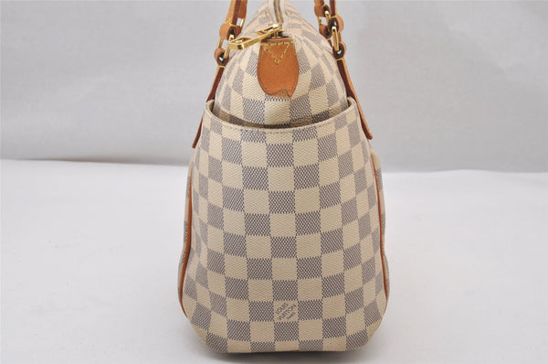 Authentic Louis Vuitton Damier Azur Totally PM Tote Bag White N41280 LV 3335I