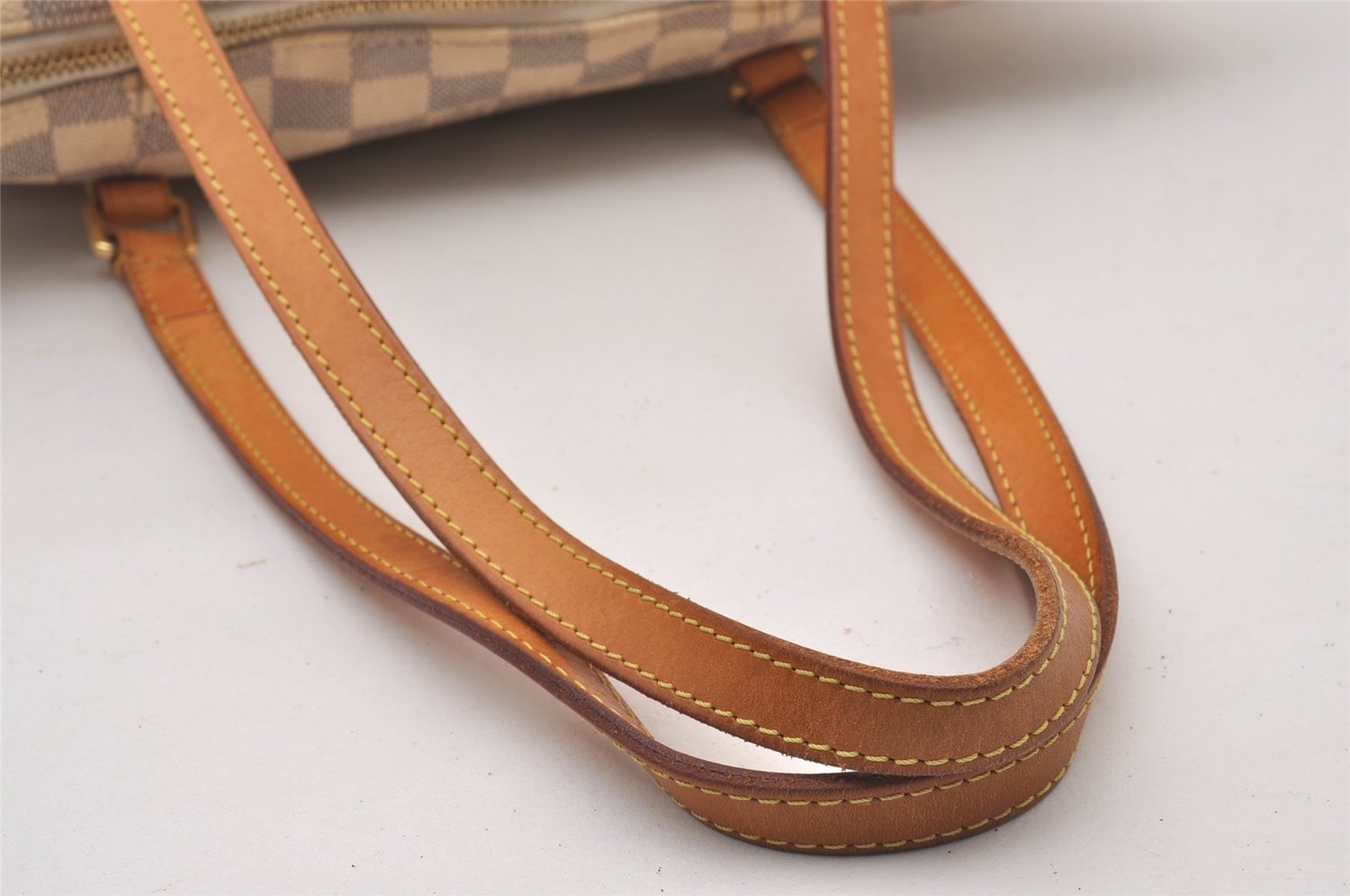 Authentic Louis Vuitton Damier Azur Totally PM Tote Bag White N41280 LV 3335I