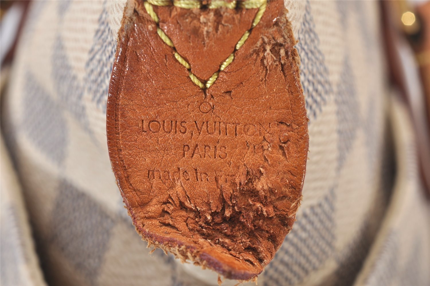 Authentic Louis Vuitton Damier Azur Totally PM Tote Bag White N41280 LV 3335I