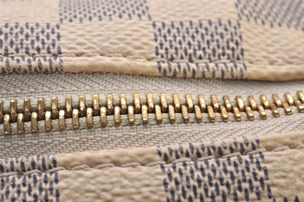 Authentic Louis Vuitton Damier Azur Totally PM Tote Bag White N41280 LV 3335I