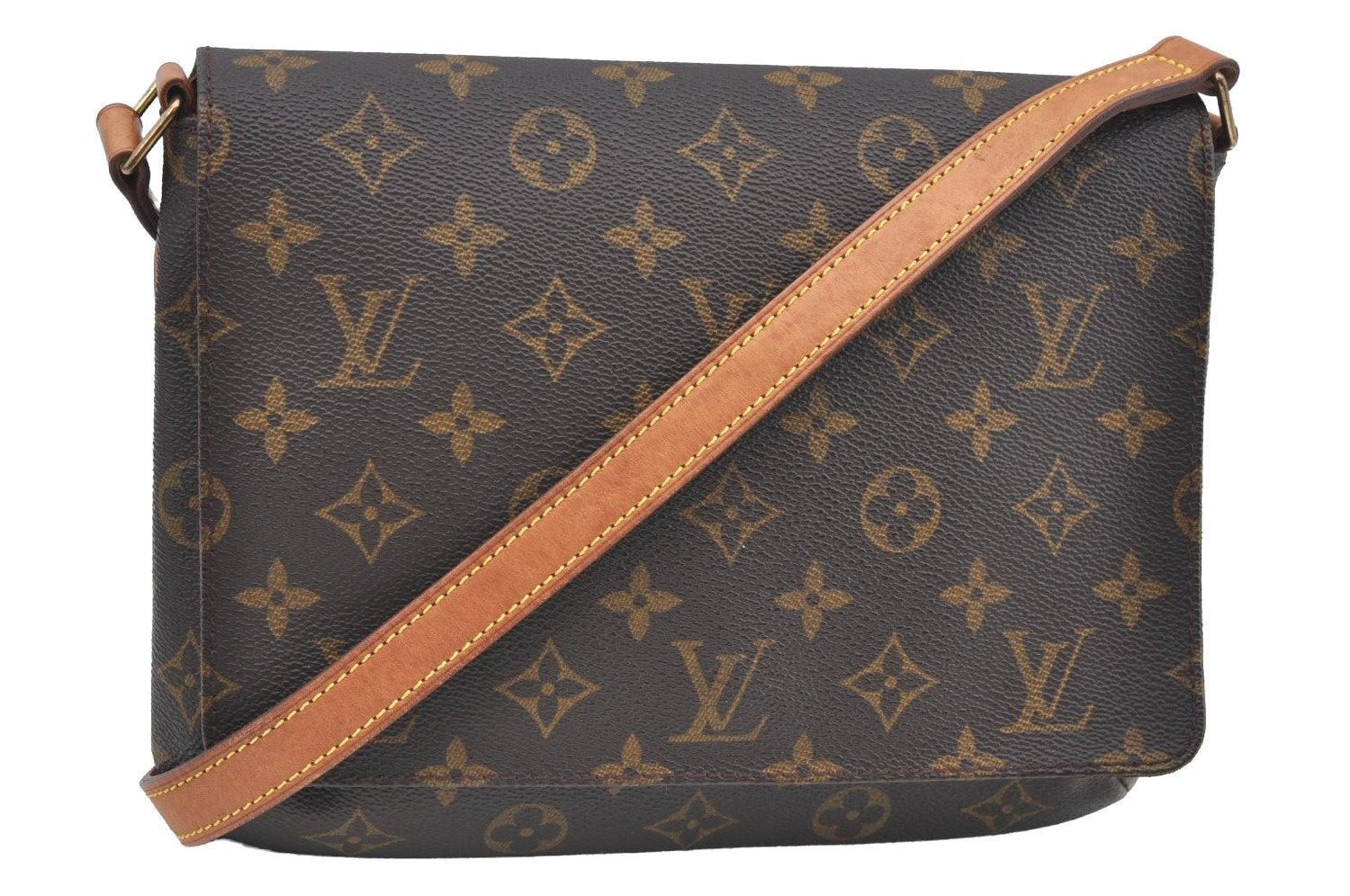 Authentic Louis Vuitton Monogram Musette Tango Shoulder Bag M51257 LV 3342I