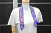 Authentic HERMES Twilly Scarf "Rive Droite Rive Gauche" Silk Blue Box 3343D