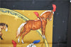 Authentic HERMES Carre 90 Scarf "EN PISTE" Silk Black Paper Bag 3344F