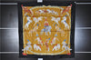 Authentic HERMES Carre 90 Scarf "EN PISTE" Silk Black Paper Bag 3344F