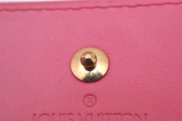 Auth Louis Vuitton Vernis Porte Monnaie Billets Cartes Credit Wallet Pink 3344I