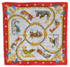 Authentic HERMES Carre 90 Scarf "Plumes et Grelots" Silk Red 3345F