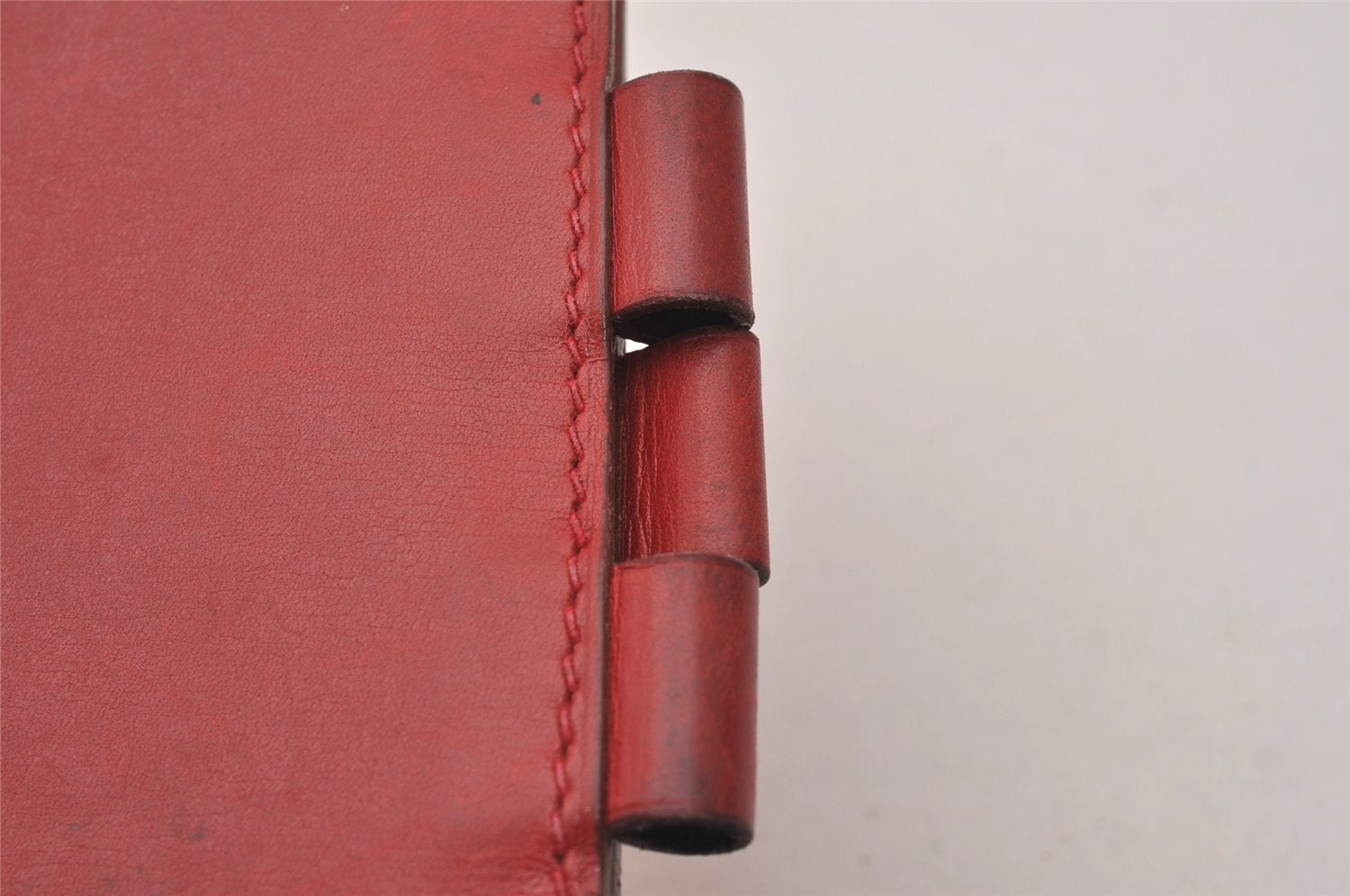 Authentic HERMES Vintage Agenda GM Notebook Cover Day Planner Leather Red 3345I