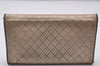 Authentic CHANEL Calf Skin Bicolore Vintage Long Wallet Purse Beige CC 3347I