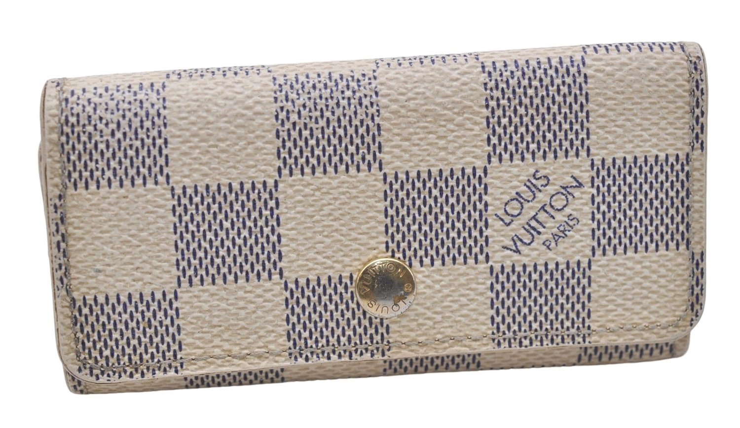 Authentic Louis Vuitton Damier Azur Multicles 4 Key Case Holder N60020 LV 3348D