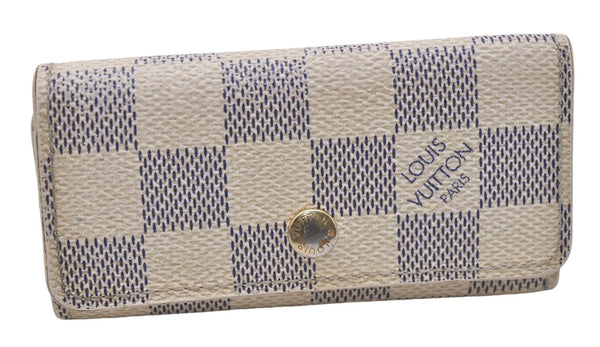Authentic Louis Vuitton Damier Azur Multicles 4 Key Case Holder N60020 LV 3348D