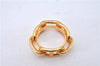 Authentic HERMES Scarf Ring Chaine d'Ancre Chain Design Gold Tone Box 3349F