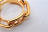 Authentic HERMES Scarf Ring Chaine d'Ancre Chain Design Gold Tone Box 3349F