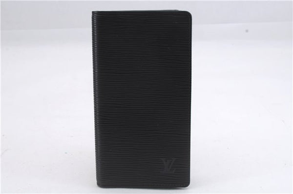 Authentic Louis Vuitton Epi Porte Cartes Credit Wallet Black M63212 LV 3350D