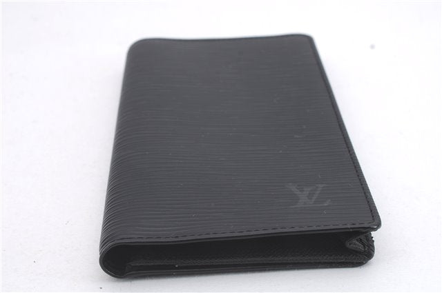 Authentic Louis Vuitton Epi Porte Cartes Credit Wallet Black M63212 LV 3350D