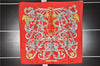 Authentic HERMES Carre 90 Scarf "LE MORS A LA CONETABLE" Silk Red 3350F