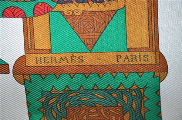 Authentic HERMES Carre 90 Scarf "ASTRES et SOLEILS" Silk Brown 3351E