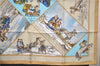 Authentic HERMES Carre 90 Scarf "Voyages en Russie" Silk Beige 3352E