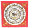 Authentic HERMES Carre 90 Scarf "LA PROMENADE DE LONGCHAMPS" Silk Red Box 3352F