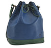 Authentic Louis Vuitton Epi Noe Bi-color Blue Green M44044 Drawstring Bag 3352I