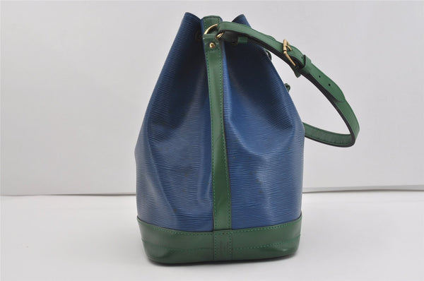 Authentic Louis Vuitton Epi Noe Bi-color Blue Green M44044 Drawstring Bag 3352I