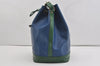Authentic Louis Vuitton Epi Noe Bi-color Blue Green M44044 Drawstring Bag 3352I