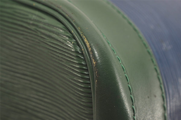 Authentic Louis Vuitton Epi Noe Bi-color Blue Green M44044 Drawstring Bag 3352I