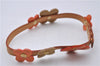 Auth Louis Vuitton Vernis Flower Lexington Bracelet Orange Beige M92251 LV 3353D
