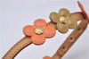 Auth Louis Vuitton Vernis Flower Lexington Bracelet Orange Beige M92251 LV 3353D