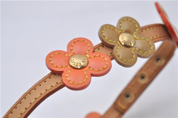Auth Louis Vuitton Vernis Flower Lexington Bracelet Orange Beige M92251 LV 3353D