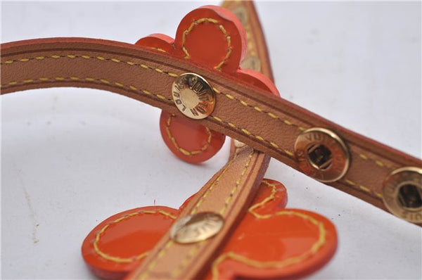 Auth Louis Vuitton Vernis Flower Lexington Bracelet Orange Beige M92251 LV 3353D