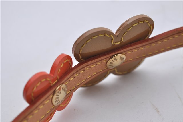 Auth Louis Vuitton Vernis Flower Lexington Bracelet Orange Beige M92251 LV 3353D