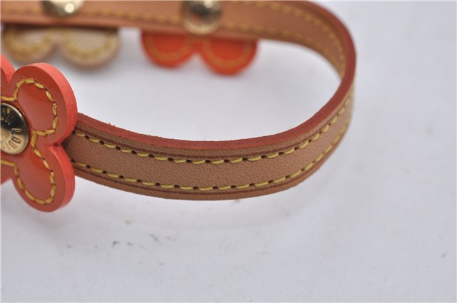 Auth Louis Vuitton Vernis Flower Lexington Bracelet Orange Beige M92251 LV 3353D