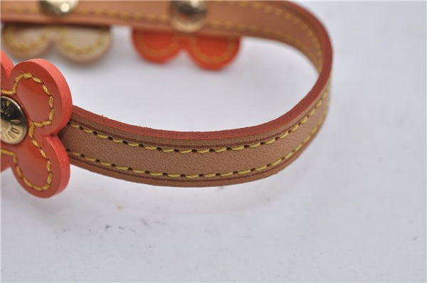 Auth Louis Vuitton Vernis Flower Lexington Bracelet Orange Beige M92251 LV 3353D