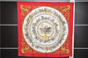 Authentic HERMES Carre 90 Scarf "LA PROMENADE DE LONGCHAMPS" Silk Red 3353E