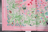 Authentic HERMES Carre 90 Scarf "LA PRAIRIE" Silk Pink 3353F