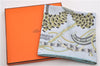 Authentic HERMES Carre 90 Scarf "L'Ombrelle Magique" Silk Light Blue Box 3354E