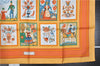 Authentic HERMES Carre 90 Scarf "IMAGERIE" Silk Orange 3354F