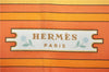 Authentic HERMES Carre 90 Scarf "IMAGERIE" Silk Orange 3354F