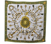 Authentic HERMES Carre 90 Scarf "LES CLES" Silk Green Box 3355D