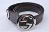 Auth GUCCI Guccissima Interlocking Belt GG Leather 85cm 33.5" 114984 Brown 3355F